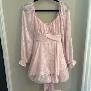 Elegant Pink Long Sleeve Dress